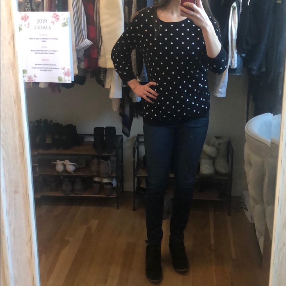 Black and white polka dot sweater